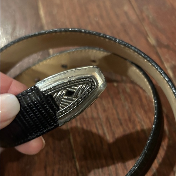 Brighton Black Leather Belt with Silver Buckle - Picture 4 of 8